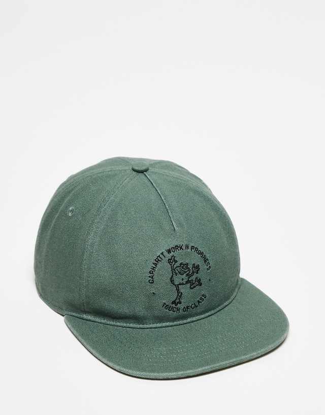 Carhartt WIP - stamp frog flat peak cap in green