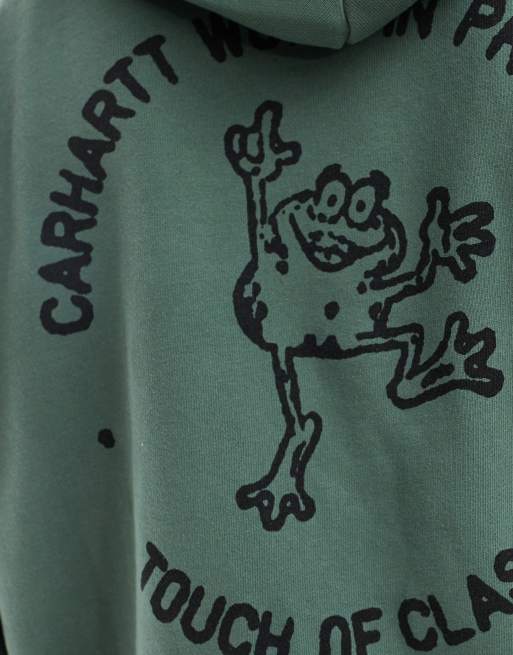 Carhartt WIP stamp frog graphic hoodie in green, 3 of 4