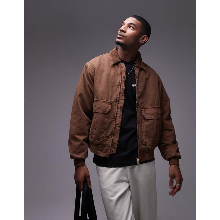 Carhartt WIP – Stanton – Jacke in Hellbraun mit Reißverschluss | ASOS