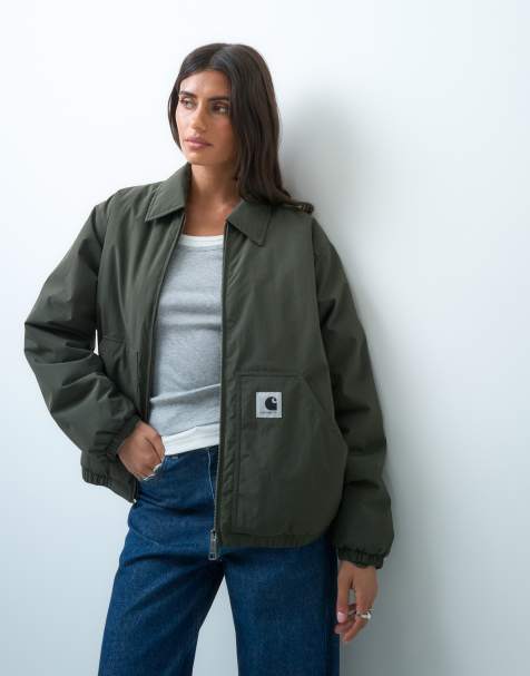 Carhartt WIP Stanwood jacka med ballongfåll i mörk khaki - view 1