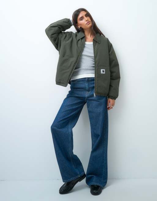 Carhartt WIP Stanwood jacka med ballongfåll i mörk khaki, 3 av 4