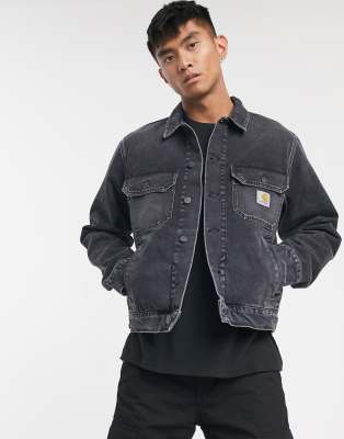 carhartt black denim jacket