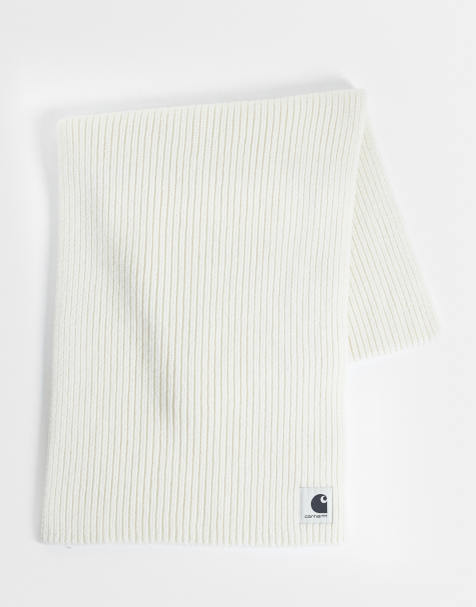 Carhartt WIP – Strickschal in Naturfarben mit Logo-Aufnäher - view 1