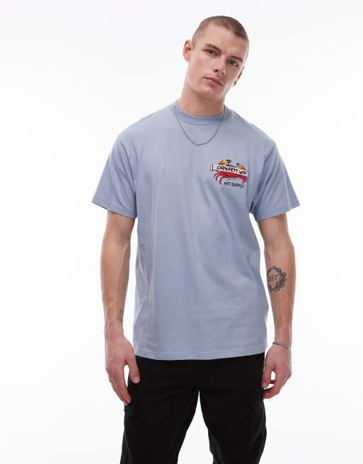 Carhartt WIP - Støvet blå T-shirt med grafisk krabbeprint, 2 af 4