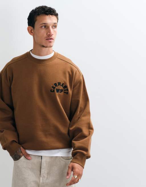 Carhartt WIP - Sudadera con logo Arch Script en marrón Hamilton, 5 de 5