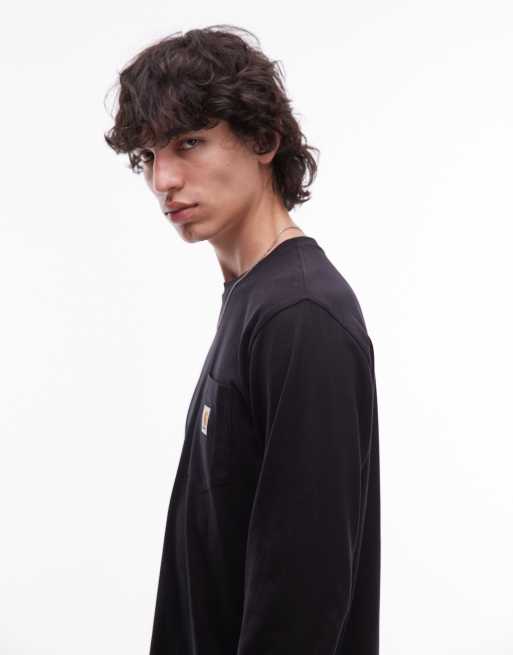 Carhartt WIP – Svart, långärmad t-shirt med ficka, 4 av 5