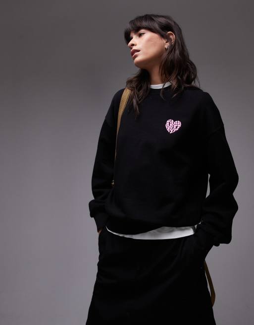 Carhartt WIP – Svart sweatshirt med hjärttryck baktill, 2 av 4