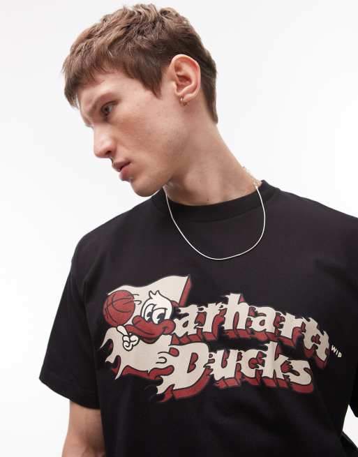 Carhartt WIP – Svart t-shirt med eldflammigt anktryck, 2 av 4