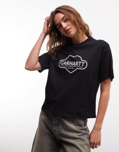 Carhartt WIP – Svart t-shirt med hjärtformat molntryck - view 1