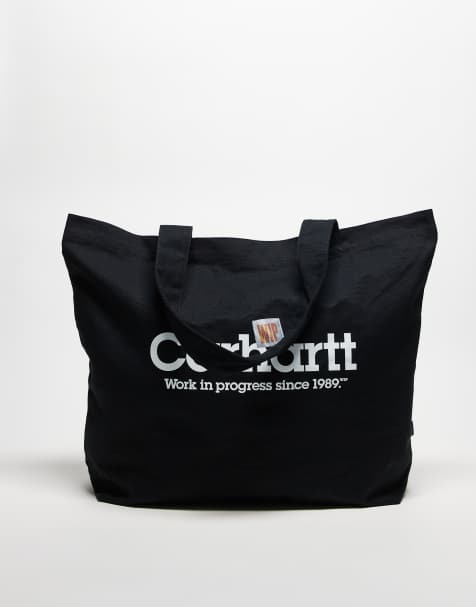 Carhartt WIP – Svart toteväska i canvas med tryck - view 1