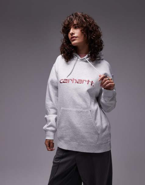 Carhartt WIP - Sweat à capuche à inscription logo - Gris clair - view 1