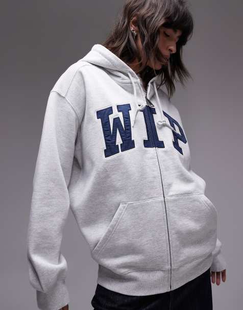 Carhartt WIP - Sweat à capuche avec imprimé style universitaire à l'avant - Gris chiné - view 1