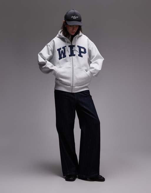 Carhartt WIP - Sweat à capuche avec imprimé style universitaire à l'avant - Gris chiné, 4 de 4