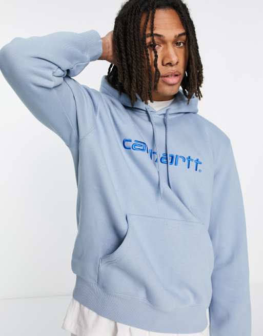 Carhartt WIP Sweat capuche avec inscription brod e Bleu