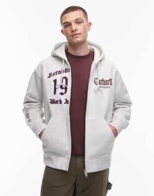 Carhartt WIP - Sweat à capuche avec zip double sens - Gris