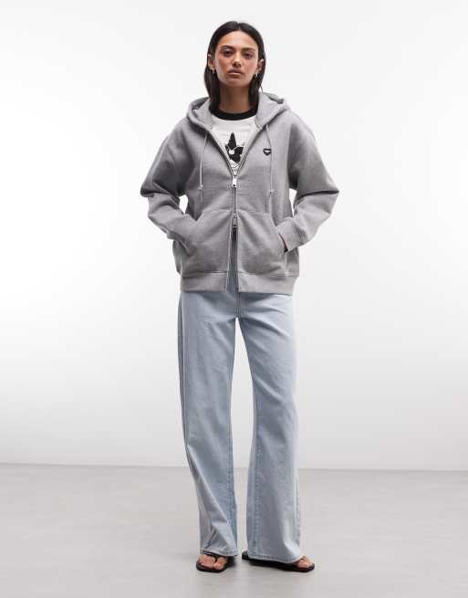 Carhartt WIP - Sweat à capuche zippé avec petit écusson en forme de cœur - Gris chiné, 2 de 4