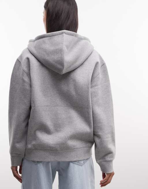 Carhartt WIP - Sweat à capuche zippé avec petit écusson en forme de cœur - Gris chiné, 3 de 4