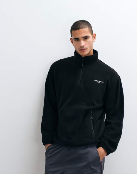 Carhartt WIP sweat-shirt en polaire Edmore à demi-zip noir - view 1