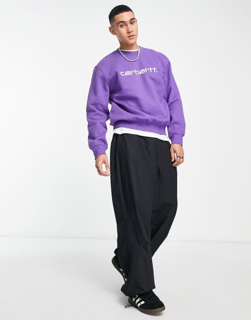 Carhartt WIP - Sweater met geschreven logo in paars, 2 van 4