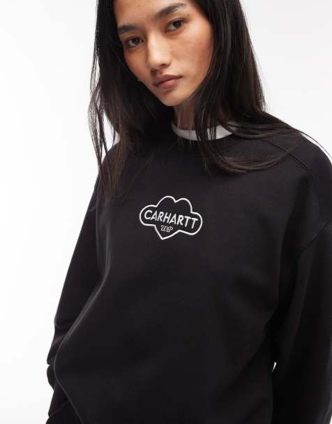 Carhartt WIP – Sweatshirt in Schwarz mit Herzwolken-Logo - view 1