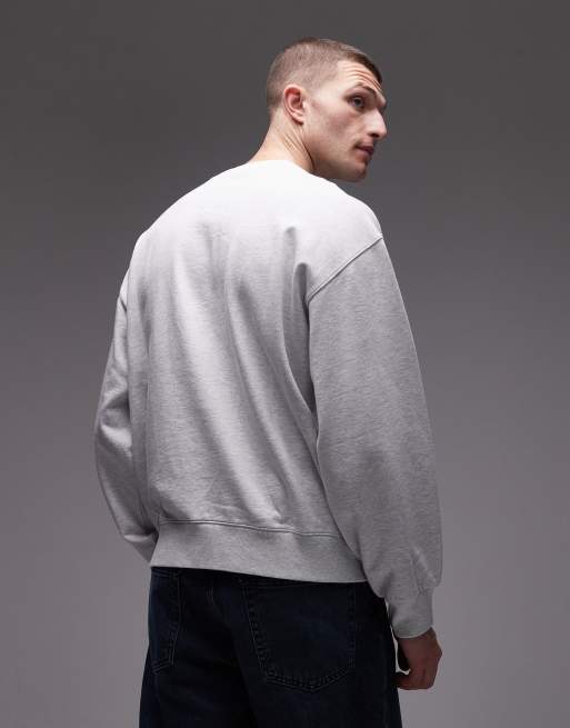 Carhartt WIP - Sweatshirt met collegestijl logo in gemêleerd grijs, 3 van 5