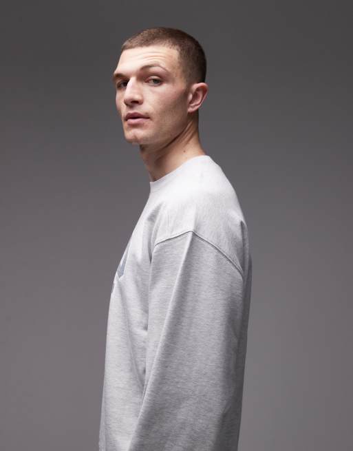 Carhartt WIP - Sweatshirt met collegestijl logo in gemêleerd grijs, 4 van 5