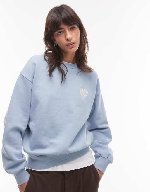 Carhartt WIP - Sweatshirt met hartprint op de achterkant in blauw , 3 van 4