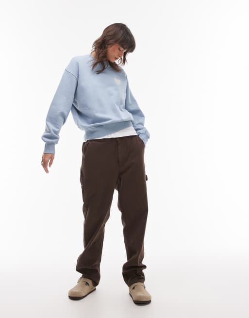 Carhartt WIP - Sweatshirt met hartprint op de achterkant in blauw , 4 van 4