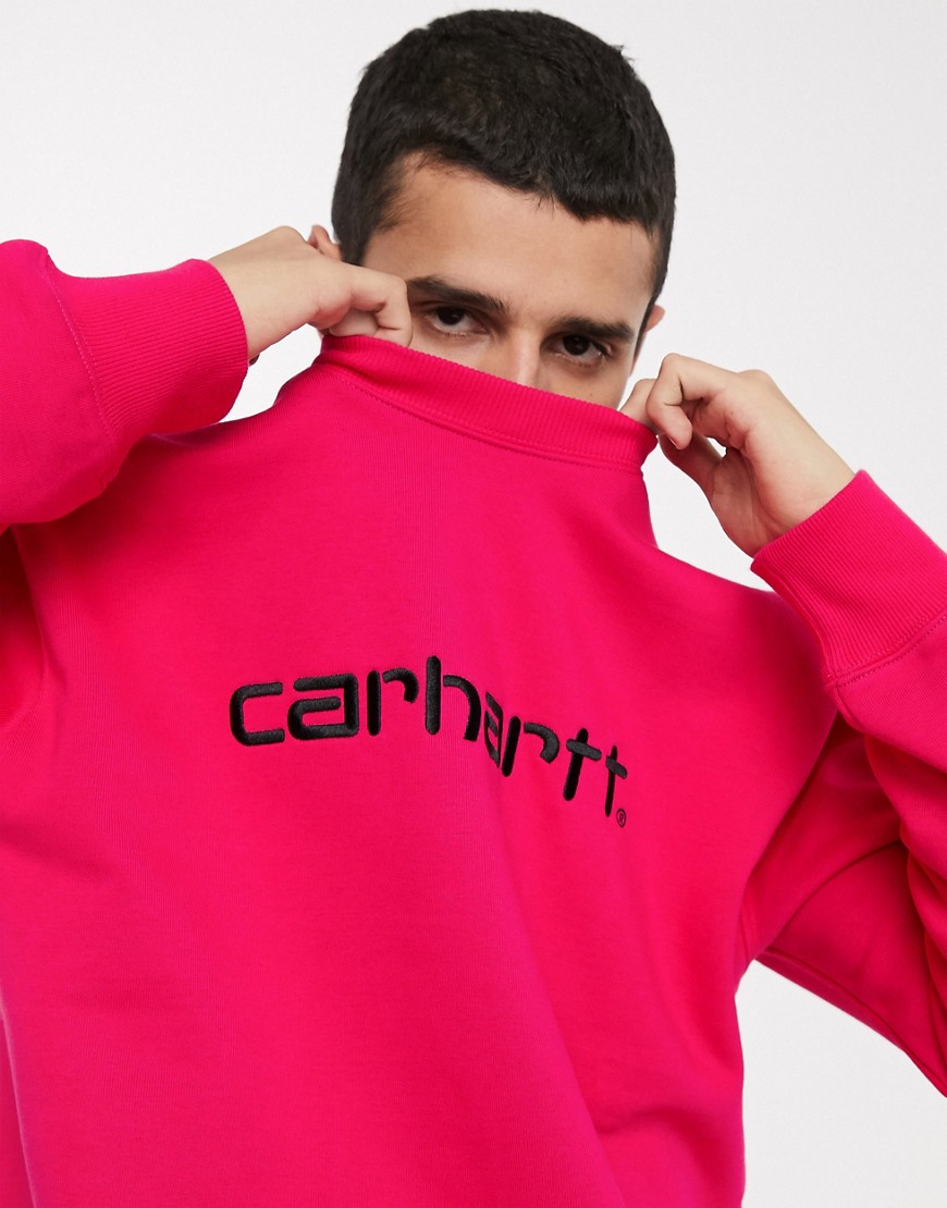 Carhartt WIP - Sweatshirt met logo in roze