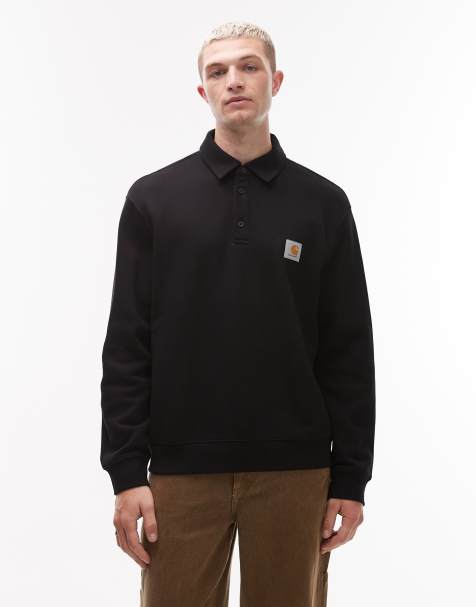 Carhartt WIP - Sweatshirt met polokraag in zwart - view 1
