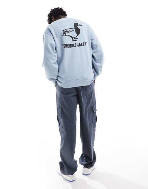 Carhartt WIP - Sweatshirt met stempelprint en eendenprint in blauw