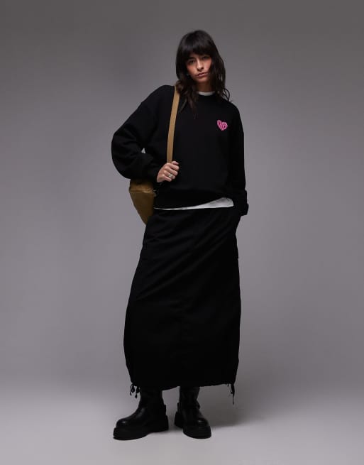 Carhartt WIP sweatshirt with heart back print in black, 4 of 4