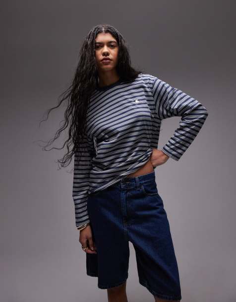 Carhartt WIP sydney stripe long sleeve in dusky blue - view 1