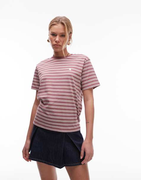 Carhartt WIP - Sydney - T-shirt a maniche corte rosa a righe - view 1