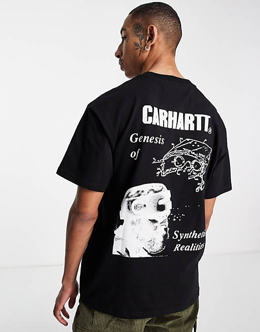 Carhartt WIP synthetic realities backprint t-shirt in black 