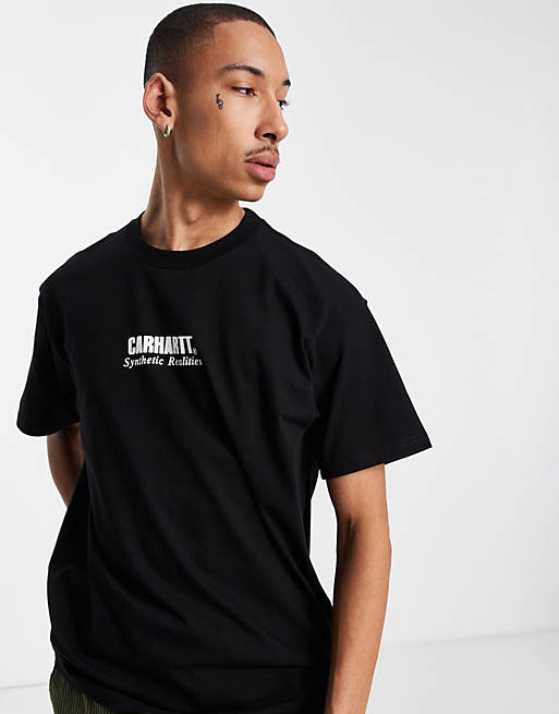  Carhartt WIP synthetic realities backprint t-shirt in black 