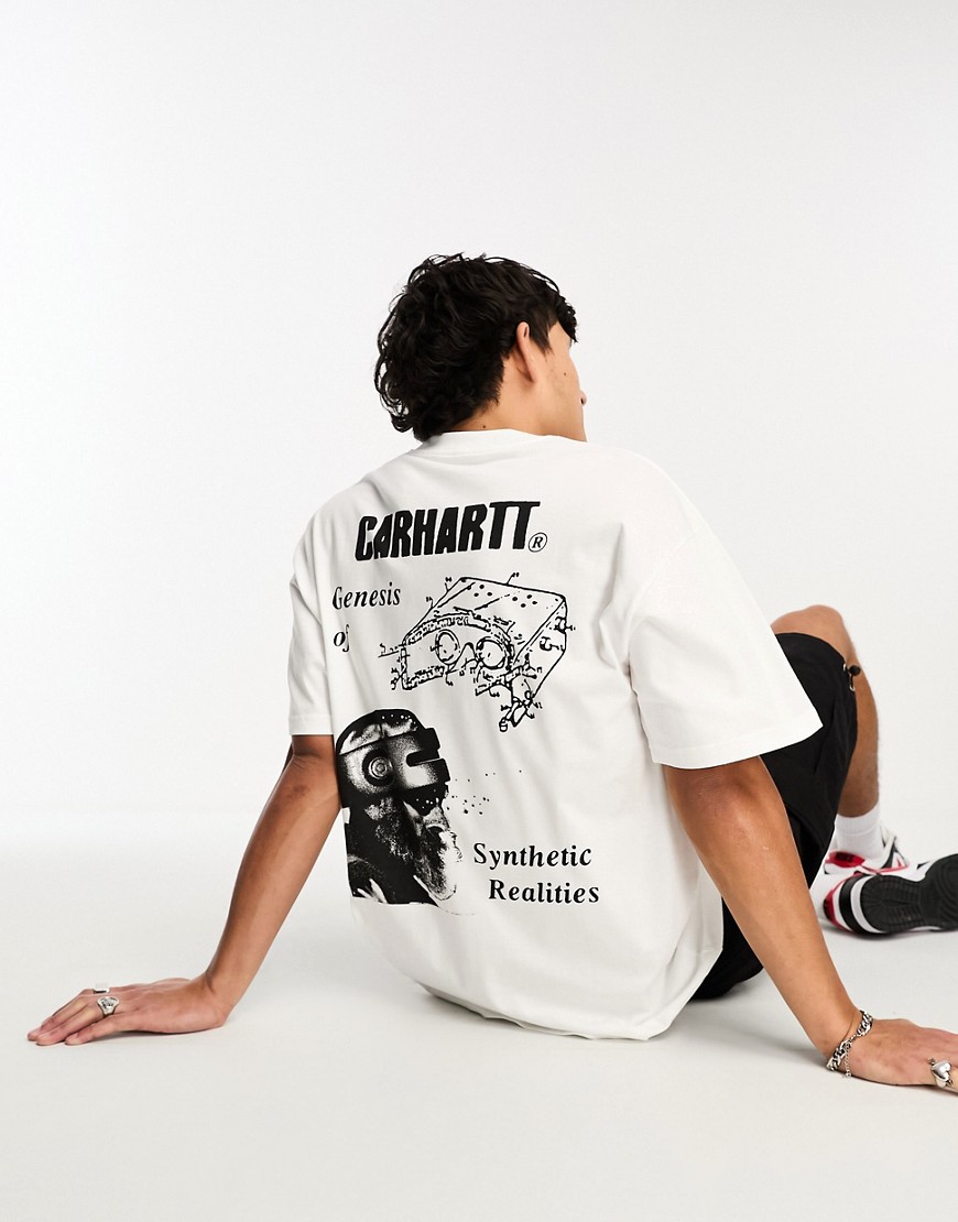 Carhartt WIP synthetic realities backprint t-shirt in white