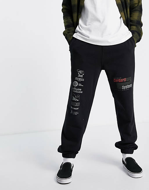 Carhartt WIP systems printed joggers in black