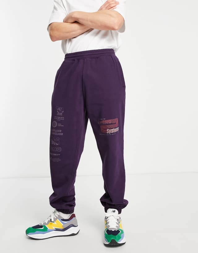 Carhartt WIP systems printed sweatpants in purple