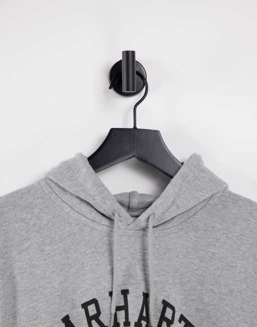 Carhartt WIP – Szara bluza z kapturem i tekstowym logo w stylu uczelnianym, 3 z 4