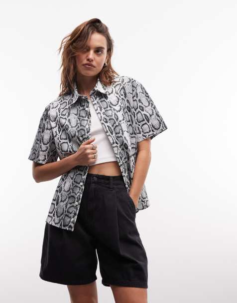 Carhartt WIP – Szara koszula we wzór skóry węża - view 1