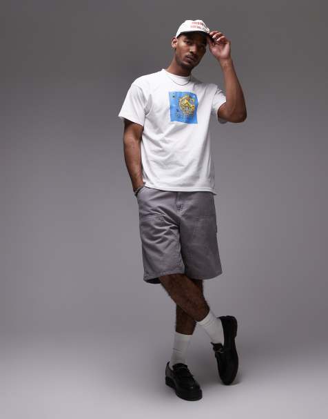 Carhartt WIP – Szare sprane jortsy z podwójną warstwą na kolanach - view 1