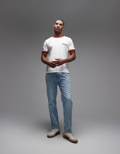 Carhartt WIP - T-shirt à bordures contrastantes - Blanc et rouge, 2 de 5