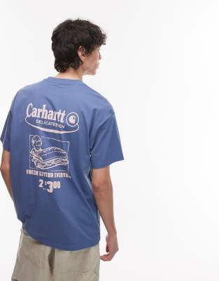 Tee shirt à poche poitrine Carhartt WIP bleu marine main image 1