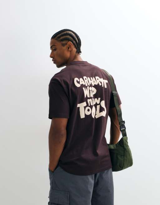 Carhartt WIP t-shirt à logo découpé marron foncé, 5 de 10