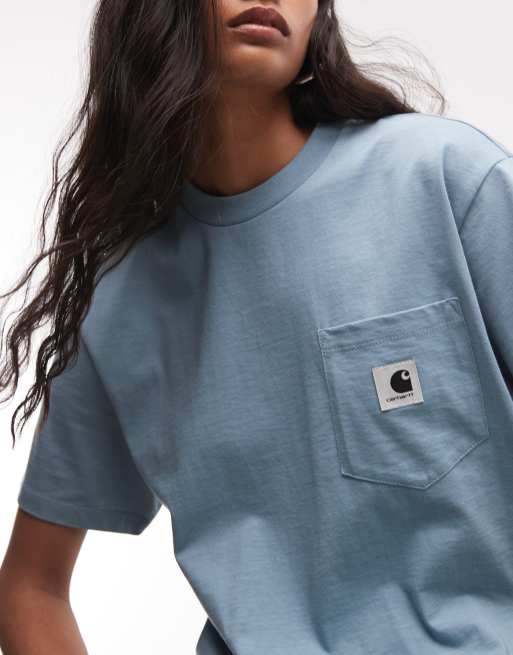 Carhartt WIP t-shirt à poche bleu, 2 de 4