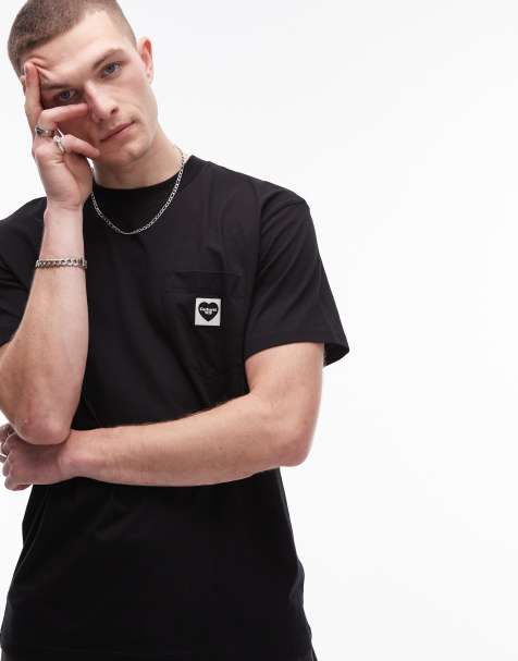 Carhartt WIP - T-shirt avec cœur sur la poche - Noir - view 1