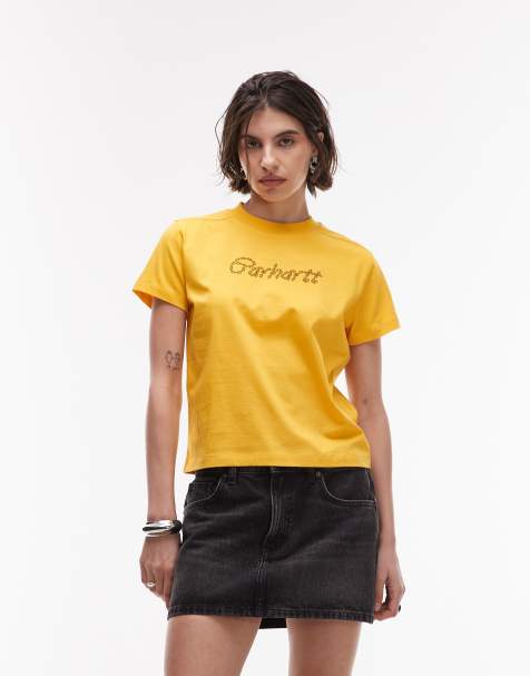 Carhartt WIP - T-shirt avec imprimé chaîne au dos - Jaune - view 1