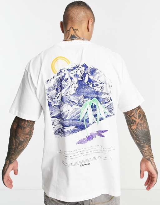 Carhartt WIP - T-shirt avec imprimé montagne au dos - Blanc, 3 de 4