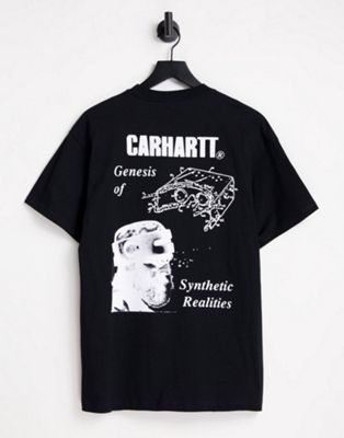 Carhartt WIP - T-shirt avec imprimé Synthetic Realities au dos - Noir